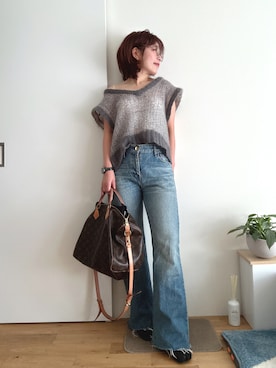 「アイテム（ブーツ）」を使った、Mitsiさん（レディース・153cm）の秋コーディネート
