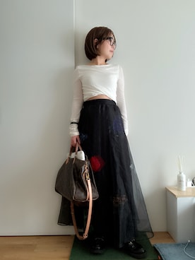 「アイテム（スカート）」を使った、Mitsiさん（レディース・153cm）の秋コーディネート