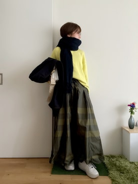 「NIKE（ナイキ）のナイキ エア フォース 1 PLT.AF.ORM ウィメンズシューズ / Nike Air Force 1 PLT.AF.ORM Women's Shoes＜22-29cm 展開＞（スニーカー）」を使った、Mitsiさん（レディース・153cm）の冬コーディネート