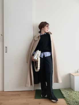 「AP STUDIO（エーピーストゥディオ）のアイテム（スウェットパンツ）」を使った、Mitsiさん（レディース・153cm）の冬コーディネート