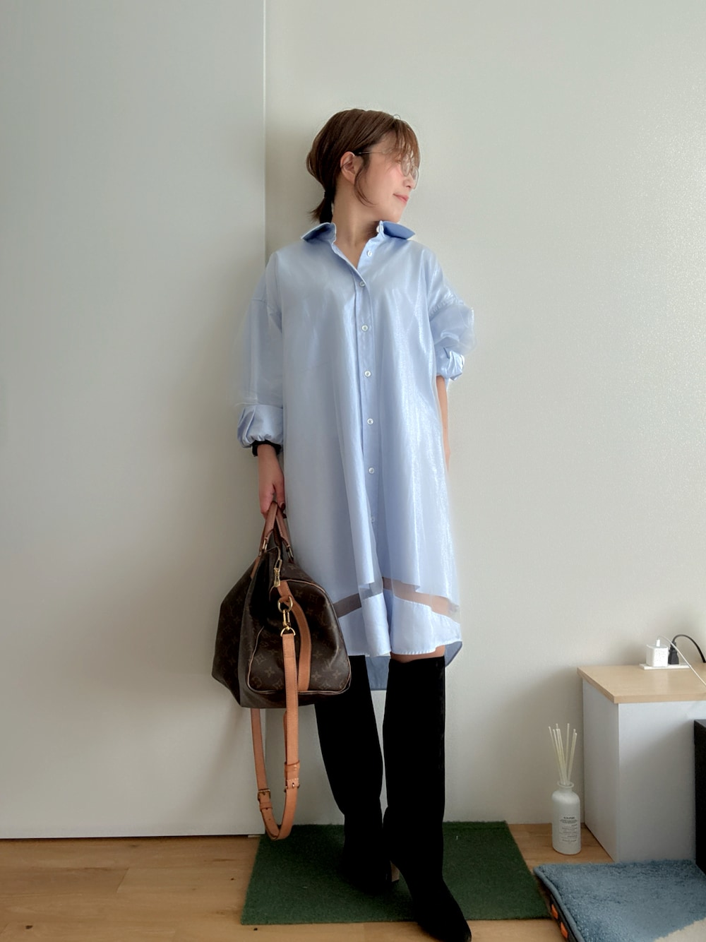 Maison Margielaのシャツワンピースを使った人気ファッション