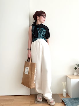 「xg（エックスジー）のアイテム（タンクトップ、ブラック系）」を使った、Mitsiさん（レディース・153cm）の夏コーディネート