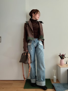 「アイテム（テーラードジャケット）」を使った、Mitsiさん（レディース・153cm）の秋コーディネート