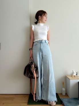 「アイテム（シャツ/ブラウス）」を使った、Mitsiさん（レディース・153cm）の夏コーディネート