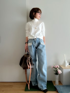 「アイテム（メガネ）」を使った、Mitsiさん（レディース・153cm）の秋コーディネート