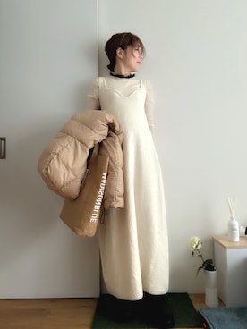 「アイテム（ワンピース/ドレス）」を使った、Mitsiさん（レディース・153cm）の冬コーディネート