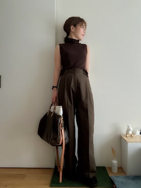 「アイテム（スラックス）」を使った、Mitsiさん（レディース・153cm）の夏コーディネート