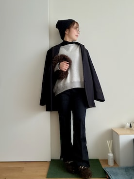 「アイテム（テーラードジャケット）」を使った、Mitsiさん（レディース・153cm）の冬コーディネート