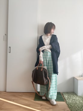 「UNIQLO（ユニクロ）のアイテム（ステンカラーコート）」を使った、Mitsiさん（レディース・153cm）の秋コーディネート