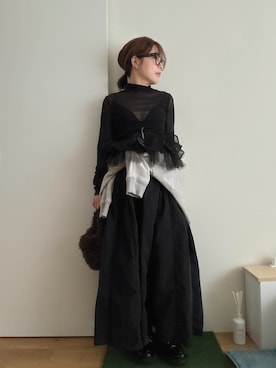 「アイテム（ベルト）」を使った、Mitsiさん（レディース・153cm）の秋コーディネート