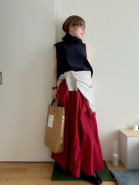 「アイテム（メガネ）」を使った、Mitsiさん（レディース・153cm）の秋コーディネート