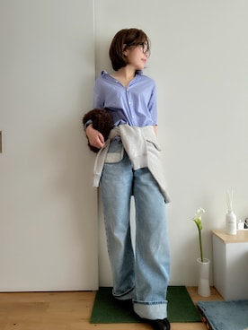 「アイテム（メガネ）」を使った、Mitsiさん（レディース・153cm）の秋コーディネート
