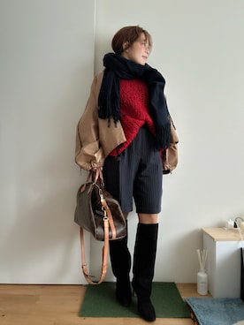 「アイテム（ブルゾン）」を使った、Mitsiさん（レディース・153cm）の冬コーディネート