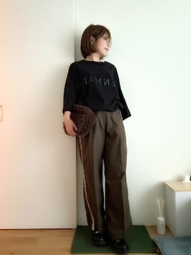 「アイテム（メガネ）」を使った、Mitsiさん（レディース・153cm）の秋コーディネート