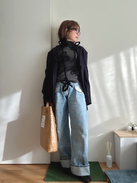 「アイテム（テーラードジャケット）」を使った、Mitsiさん（レディース・153cm）の冬コーディネート