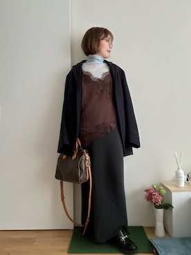 「アイテム（テーラードジャケット）」を使った、Mitsiさん（レディース・153cm）の冬コーディネート