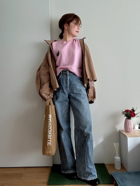 「ピンクニット」｜Mitsiさん（レディース・153cm）の秋コーディネート