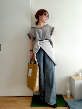 「アイテム（メガネ）」を使った、Mitsiさん（レディース・153cm）の秋コーディネート