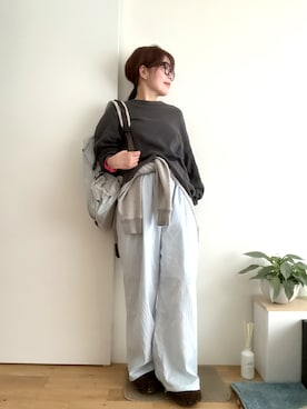 「アイテム（バックパック/リュック）」を使った、Mitsiさん（レディース・153cm）の秋コーディネート