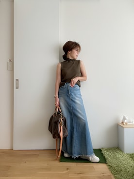 「ノースリーブニット」｜Mitsiさん（レディース・153cm）の夏コーディネート