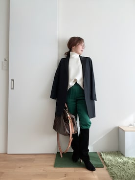 「THE RERACS（ザ・リラクス）のアイテム（テーラードジャケット）」を使った、Mitsiさん（レディース・153cm）の秋コーディネート