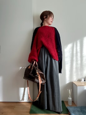 「アイテム（メガネ）」を使った、Mitsiさん（レディース・153cm）の秋コーディネート