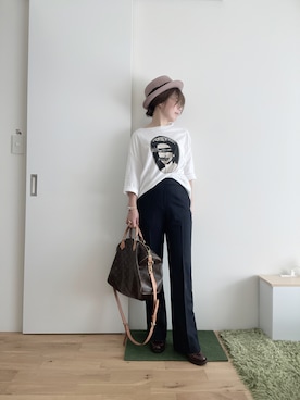 「AP STUDIO（エーピーストゥディオ）のアイテム（スウェットパンツ）」を使った、Mitsiさん（レディース・153cm）の秋コーディネート