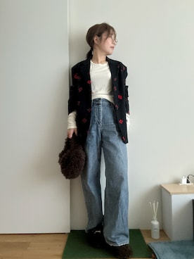 「アイテム（スリッポン）」を使った、Mitsiさん（レディース・153cm）の秋コーディネート