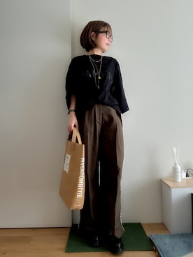 「アイテム（メガネ）」を使った、Mitsiさん（レディース・153cm）の秋コーディネート