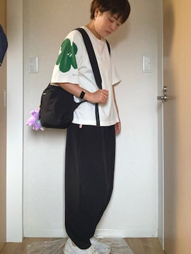 「Java（ジャバ）のアイテム（スラックス）」を使った、poro.amさん（レディース・160cm）の夏コーディネート