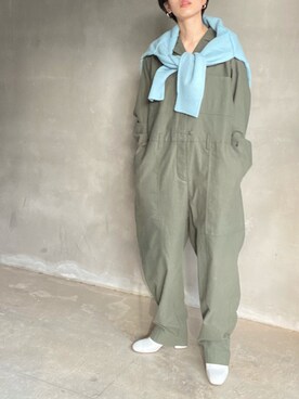 「BLACK BY MOUSSY（ブラックバイマウジー）のアイテム（オールインワン・サロペット）」を使った、nanakimuraさん（レディース・155cm）の秋コーディネート