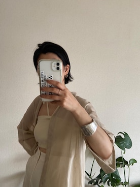 「アイテム（チューブトップ）」を使った、nanakimuraさん（レディース・155cm）の夏コーディネート