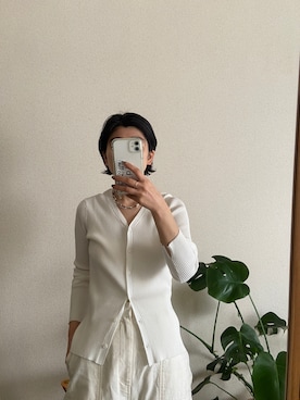 「アイテム（カーゴパンツ、ホワイト系）」を使った、nanakimuraさん（レディース・155cm）の春コーディネート