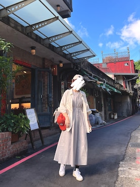 「通勤穿搭」｜「アイテム（帽子）」を使った、☆隹☆さん（レディース・160cm）の夏コーディネート