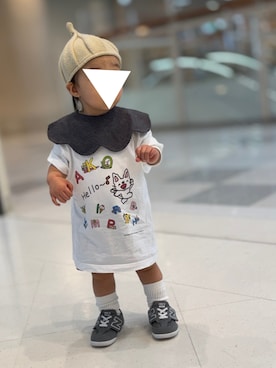 「アイテム（ロンパース）」を使った、　ak0u0さん（キッズ・80cm）の秋コーディネート