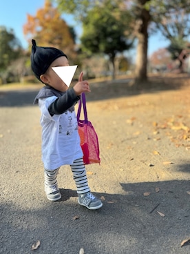 「アイテム（帽子）」を使った、　ak0u0さん（キッズ・80cm）の冬コーディネート