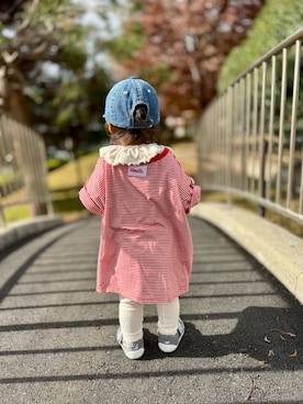 「アイテム（スタイ/よだれかけ）」を使った、　ak0u0さん（キッズ・80cm）の秋コーディネート