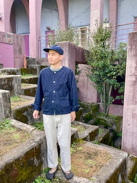 「アイテム（ノーカラージャケット）」を使った、arinami_YUUKIさん（メンズ・173cm）の秋コーディネート