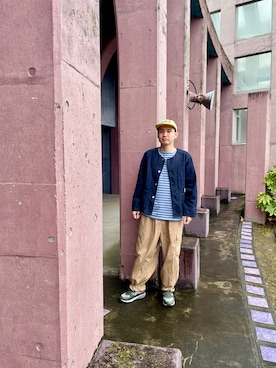 「アイテム（ノーカラージャケット）」を使った、arinami_YUUKIさん（メンズ・173cm）の秋コーディネート