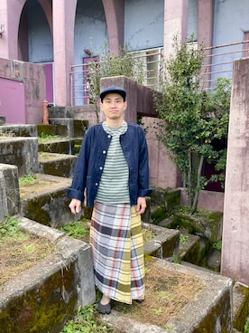 「アイテム（ノーカラージャケット）」を使った、arinami_YUUKIさん（メンズ・173cm）の秋コーディネート