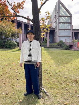 「アイテム（デニムジャケット）」を使った、arinami_YUUKIさん（メンズ・173cm・40代）の秋コーディネート