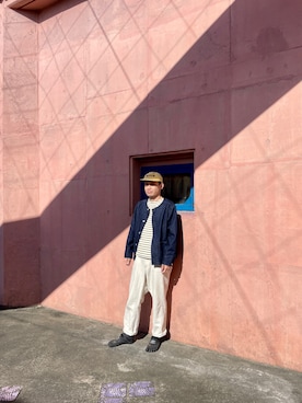 「アイテム（ノーカラージャケット）」を使った、arinami_YUUKIさん（メンズ・173cm）の秋コーディネート