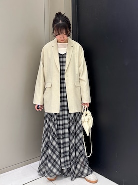 「KBF（ケイビーエフ）のアイテム（ジャケット/アウター）」を使った、kanaさん（レディース・162cm）の春コーディネート