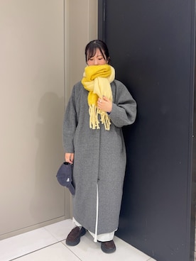 「アイテム（ステンカラーコート）」を使った、kanaさん（レディース・162cm）の冬コーディネート