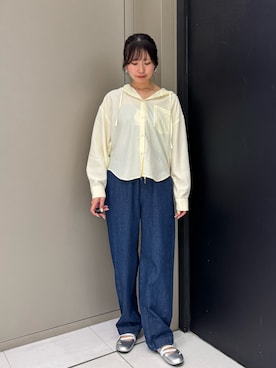 「URBAN RESEARCH Sonny Label（アーバンリサーチサニーレーベル）のフーディアソートシャツ（シャツ/ブラウス、ホワイト系）」を使った、kanaさん（レディース・162cm）の春コーディネート