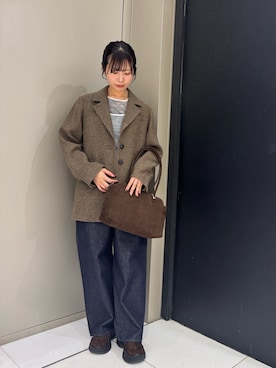 「アイテム（テーラードジャケット、グリーン系）」を使った、kanaさん（レディース・162cm）の秋コーディネート