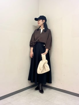 「アイテム（ボディバッグ/ウエストポーチ）」を使った、sinoさん（レディース・159cm）の秋コーディネート