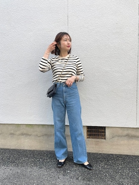 「E.PORSELLI（ポルセッリ）のPORSELLI  CALF NORMAL VAMP BALLET（バレエシューズ）」を使った、mizuhoさん（レディース・156cm）の春コーディネート