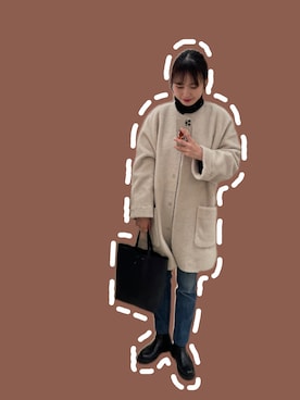 「Mila Owen（ミラオーウェン）のアイテム（その他アウター）」を使った、mizuhoさん（レディース・156cm）の冬コーディネート