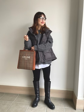 「UNITED ARROWS（ユナイテッドアローズ）のアイテム（ピアス（両耳用））」を使った、mizuhoさん（レディース・156cm）の冬コーディネート